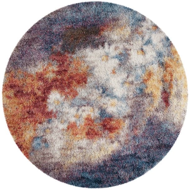 Ebern Designs Delma Performance Rust/Blue/Beige Rug & Reviews Wayfair